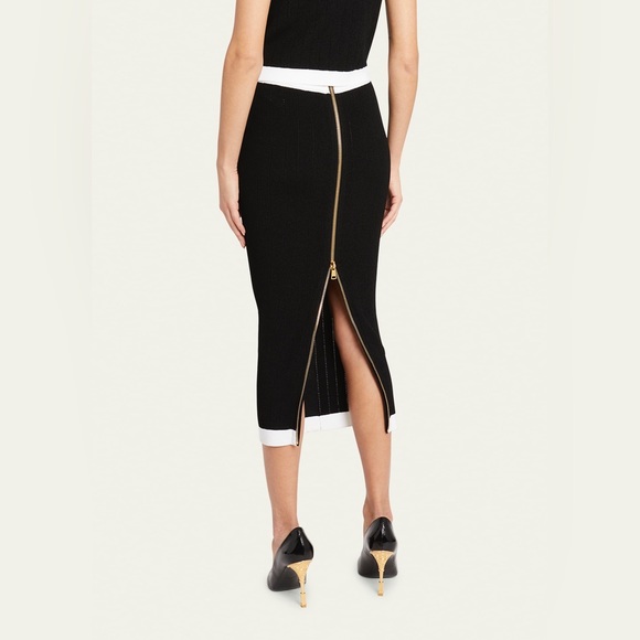 BALMAIN Skirt, Button-Front Knit Midi Skirt size 38/6 - Picture 3 of 4